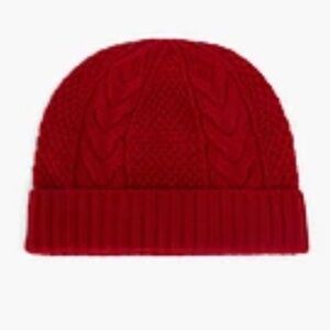 N.Peal red cable knit cashmere beanie